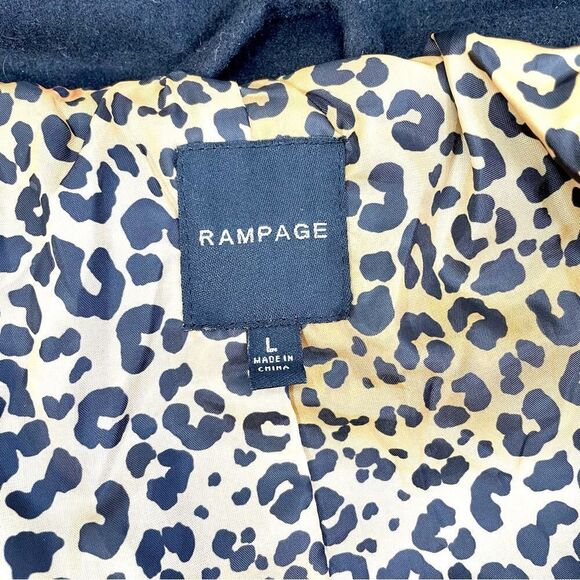 Black Jacket Coat Size Large Pea Zip - Picture 5 of 8